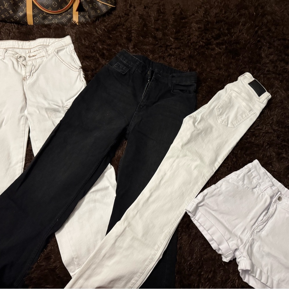 FITJEANS Black and White Boot Cut Jeans plus cargo pants and black boyfriend cut
